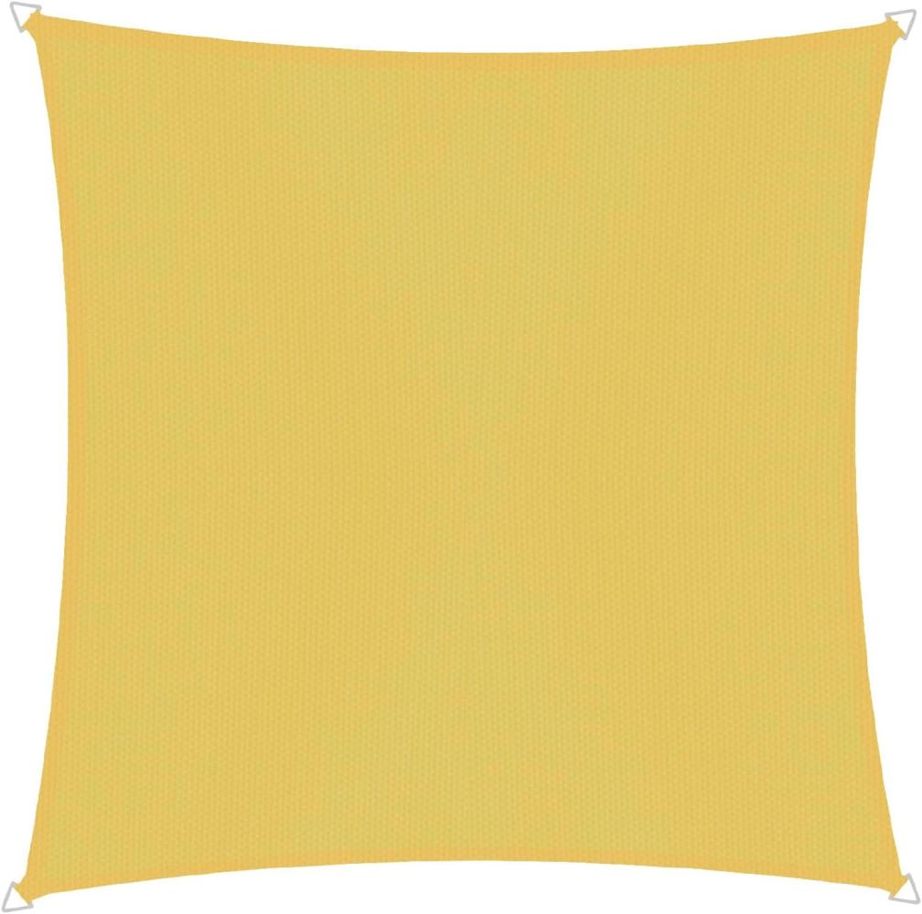 Windhager Segel Sonnensegel Cannes Quadrat 4 x 4 m (gleichschenkelig), Sonnenschutz für Garten & Terrasse, UV-und witterungsbeständig, gelb, 10733 Bild 1