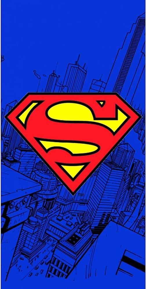strandtuch Superman 140 x 70 cm Baumwolle rot/blau Bild 1