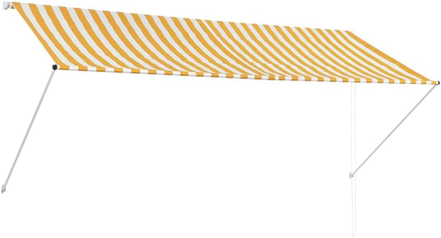 Einziehbare Markise 300×150 cm Gelb und Weiß Bild 1