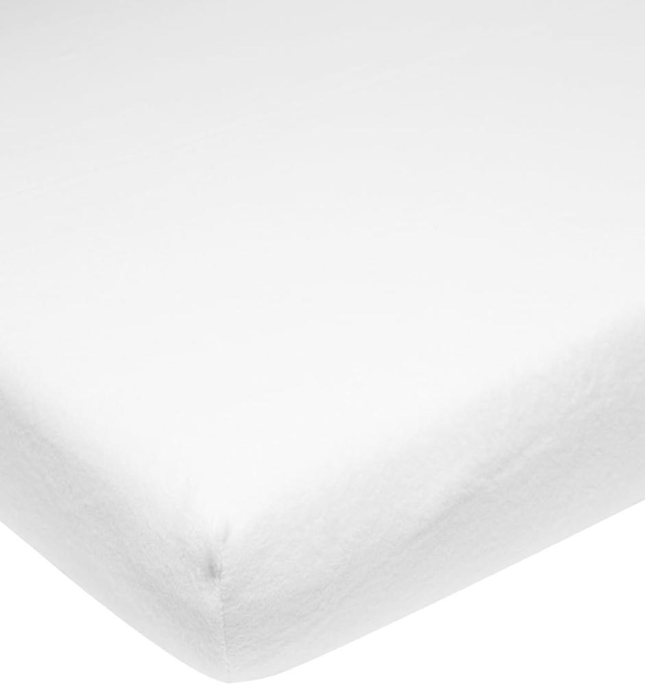 Meyco Molton Stretch Spannbetttuch 50 x 90 cm Weiß Weiß Bild 1