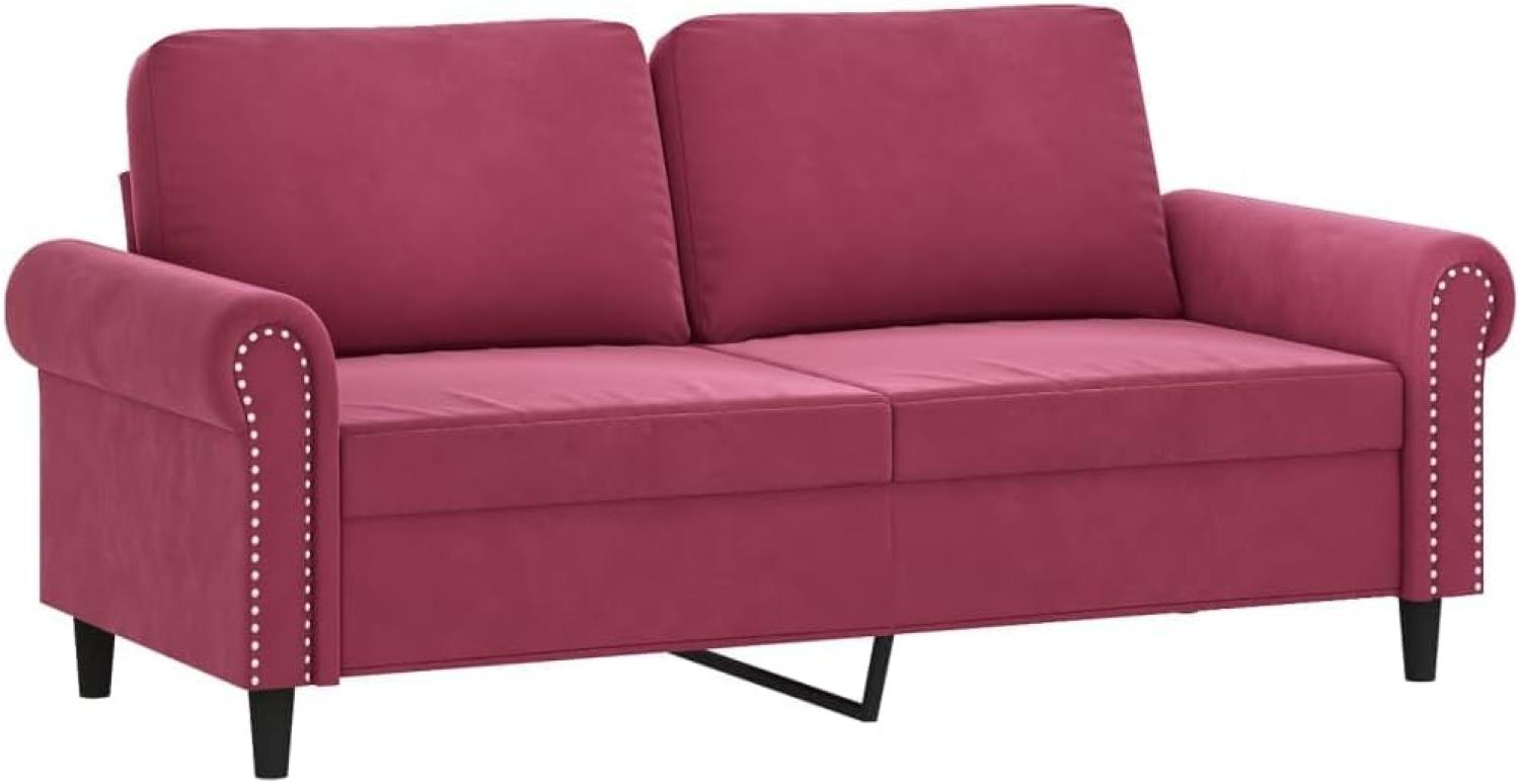 2-Sitzer-Sofa Weinrot 140 cm Samt (Farbe: Rot) Bild 1