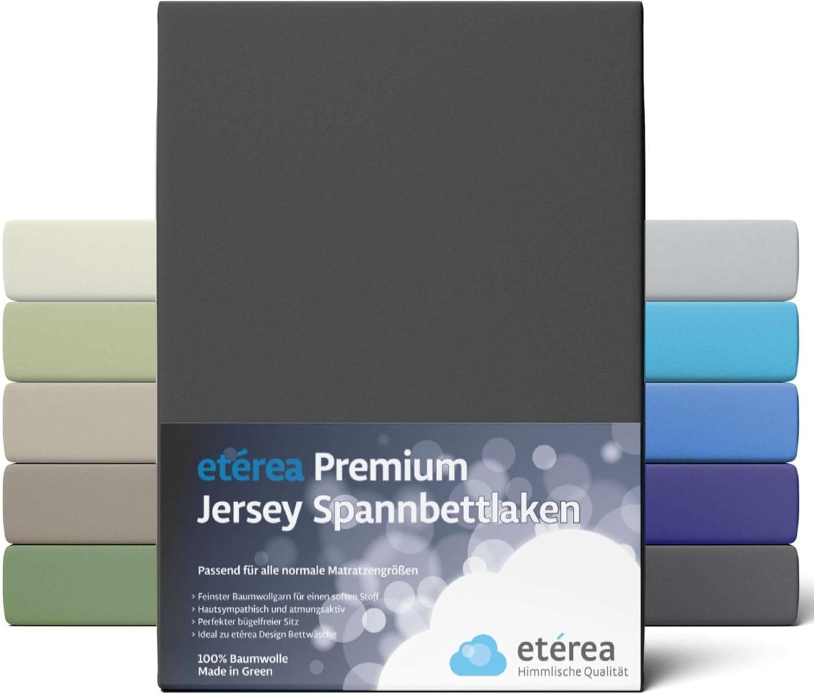 etérea Premium Jersey Spannbettlaken Schwarz 180x200 - 200x200 cm Bild 1