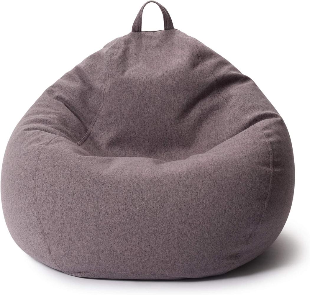 Lumaland Comfort Line Sitzsack L Indoor - 80x90x50 cm - Bodenkissen, Bean Bag Chair - 185 L - EPS Perlen Füllung - Dunkelgrau Bild 1