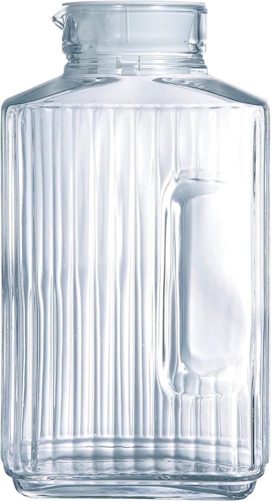 Luminarc ARC 46538 Quadro Krug, Kühlschrankkrug mit Deckel, 2 Liter, Glas, transparent, 1 Stück Bild 1