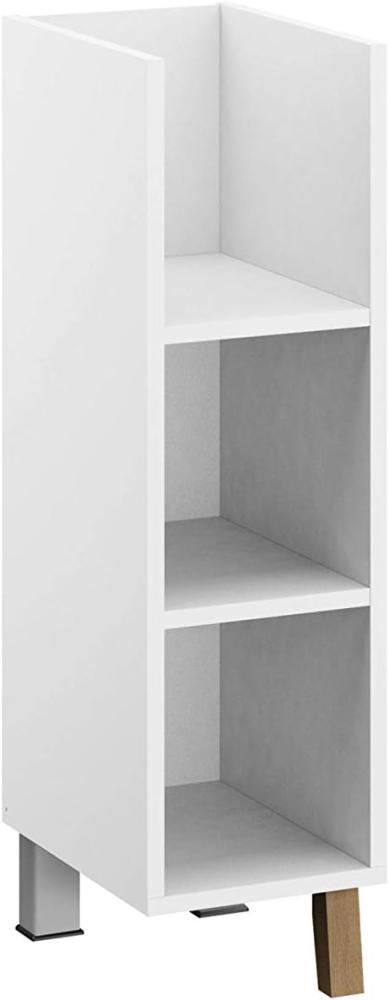 Rauch Möbel Carlsson Regal Regalelement für zusätzlichen Stauraum der Wickelkommode in Weiß, Füße Eiche Massiv inklusive 2 Einlegeböden, BxHxT 23x87x 40 cm Bild 1