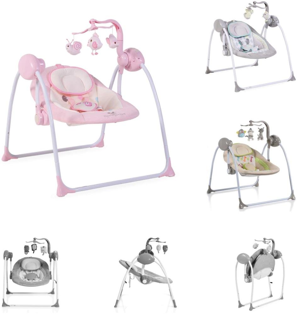 Moni Babywippe Swing+ mit Musikfunktion, regulierbare Lautstärke, Zeitschaltuhr rosa Bild 1