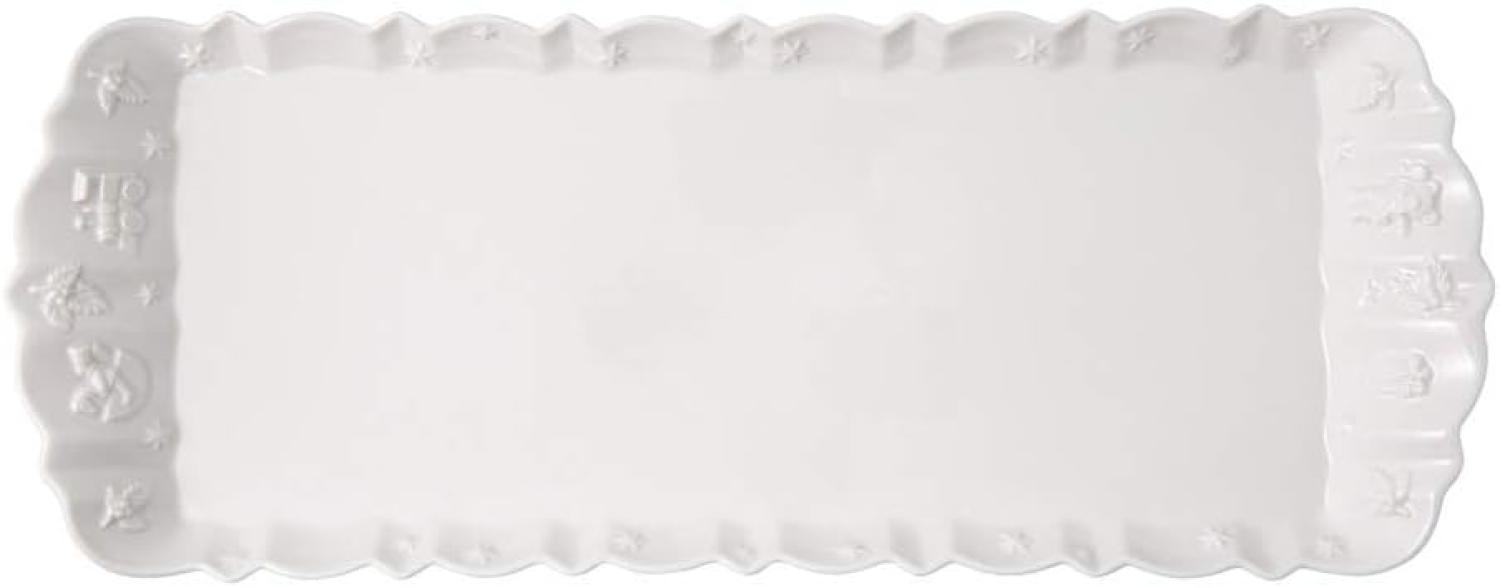 Villeroy und Boch - Toy's Delight Royal Classic Königskuchenplatte, rechteckiger Servierteller mit Reliefmuster, Premium Porzellan, 40 x 16 cm, weiß Bild 1