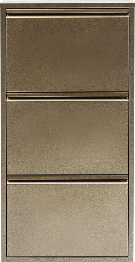 Kare Design Schuhschrank Caruso mit 3 Klappen, Gold/Bronze, Schuhablage für 6 Paar Schuhe, 103 x 50 x 14 cm Bild 1