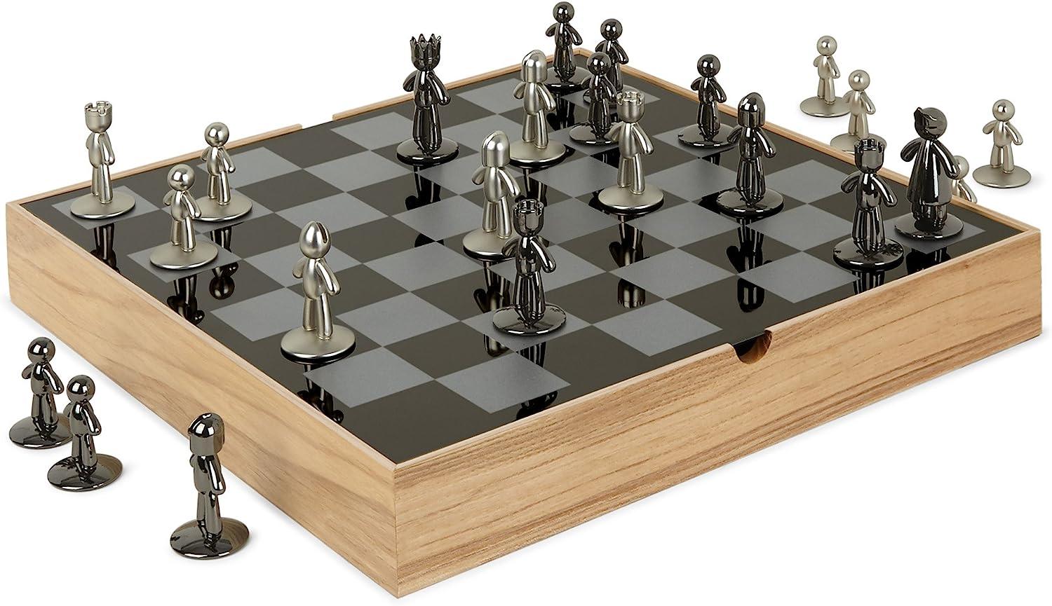 Umbra Buddy Schachbrett, Schachspiel, Spielzeug, Schach Spiel, Holz, Natur, 36 cm, 1005304-390 Bild 1