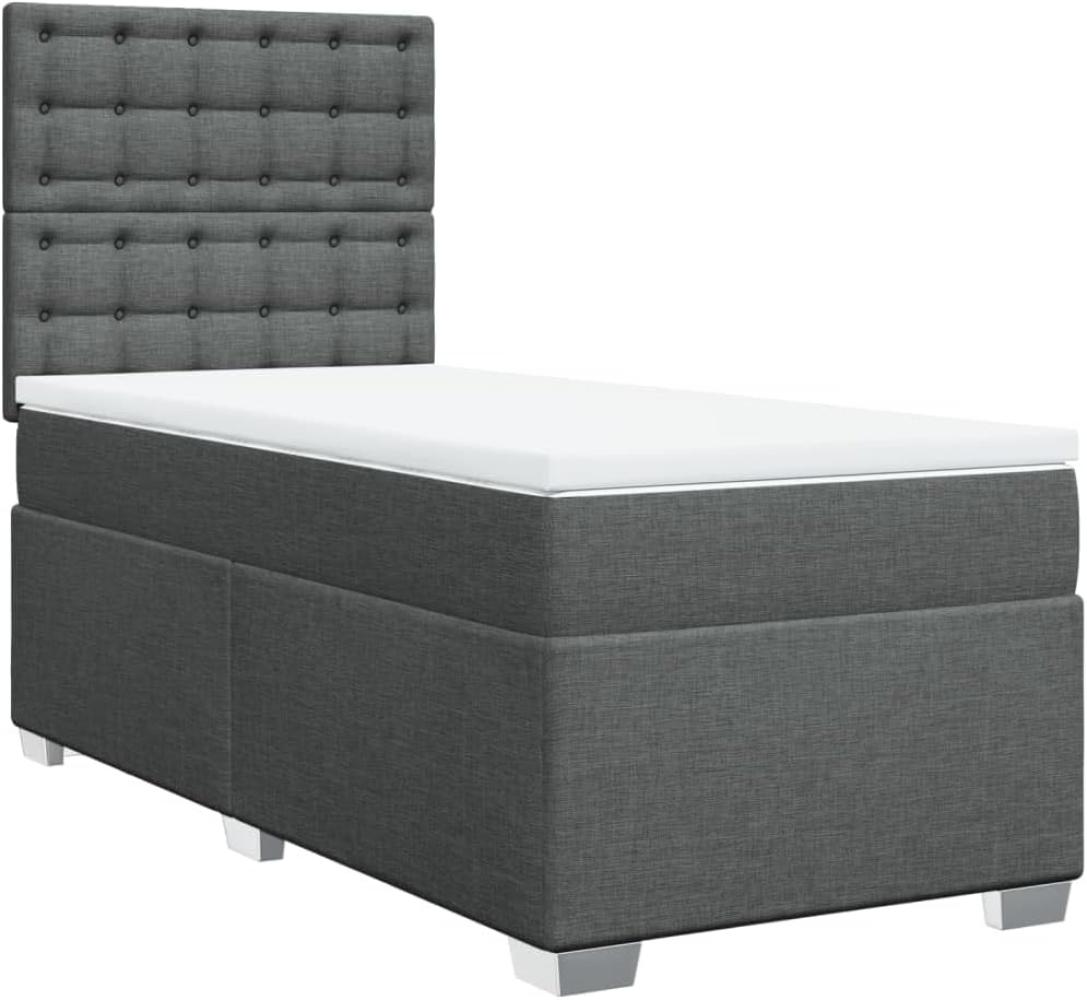 Boxspringbett mit Matratze Dunkelgrau 90x200 cm Stoff 3292686 Bild 1