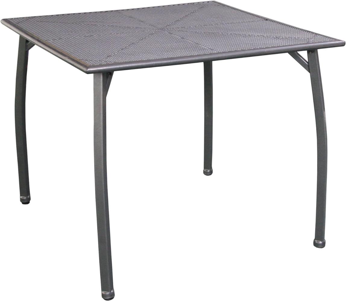 greemotion Gartentisch Toulouse eckig, quadratischer Tisch aus kunststoffummanteltem Stahl, Esstisch mit Niveauregulierung, eisengrau, ca. 90 x 90 x 74 cm Bild 1