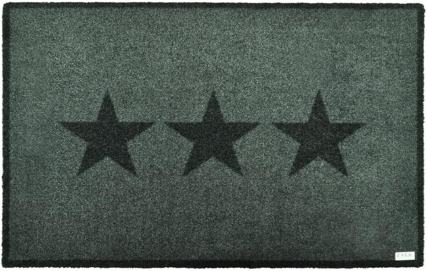 Kurzflor Fußmatte Sterne Grau Anthrazit - 50x70x0,7cm Bild 1