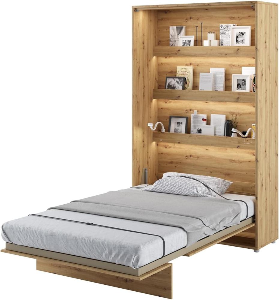 MEBLINI Schrankbett Bed Concept - BC-02 - 120x200cm Vertikal - Artisan Eiche mit Matratze - Wandbett mit Lattenrost - Klappbett mit Schrank - Wandklappbett - Murphy Bed - Bettschrank Bild 1