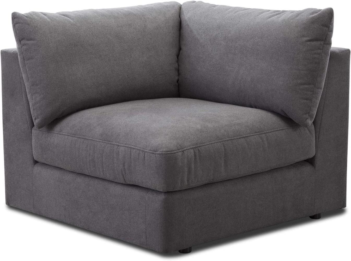CAVADORE Sofa-Modul "Fiona" Spitzecke / Ecke für Wohnlandschaft oder XXL-Sessel / 107 x 90 x 107 / Webstoff grau Bild 1