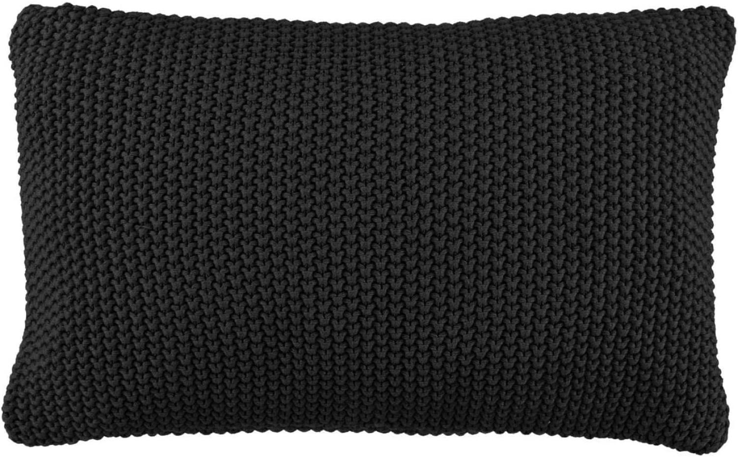 Marc O Polo Strick Dekokissen Plaid Nordic Knit black | Dekokissen 30x60 cm Bild 1