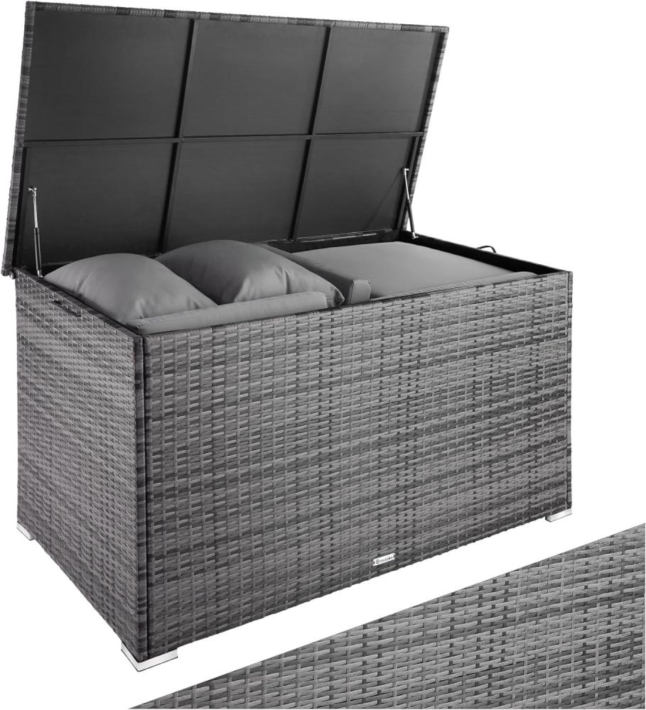 Auflagenbox mit Aluminiumgestell Oslo, 145x82,5x79,5cm grau meliert Bild 1