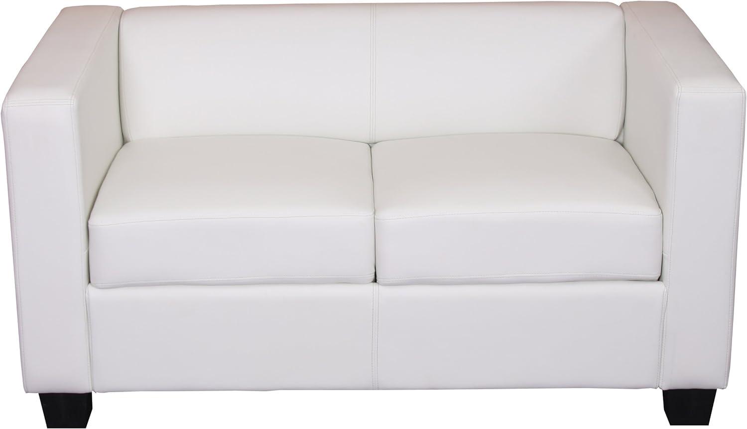 2er Sofa Couch Loungesofa Lille ~ Kunstleder, weiß Bild 1