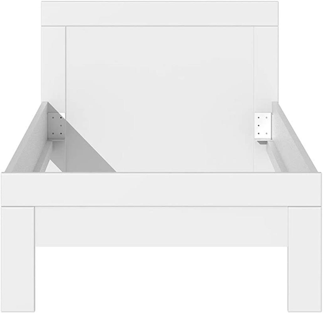 FORTE 'Snow' Möbel Einzelbett weiß matt. 90x200 cm Bild 1