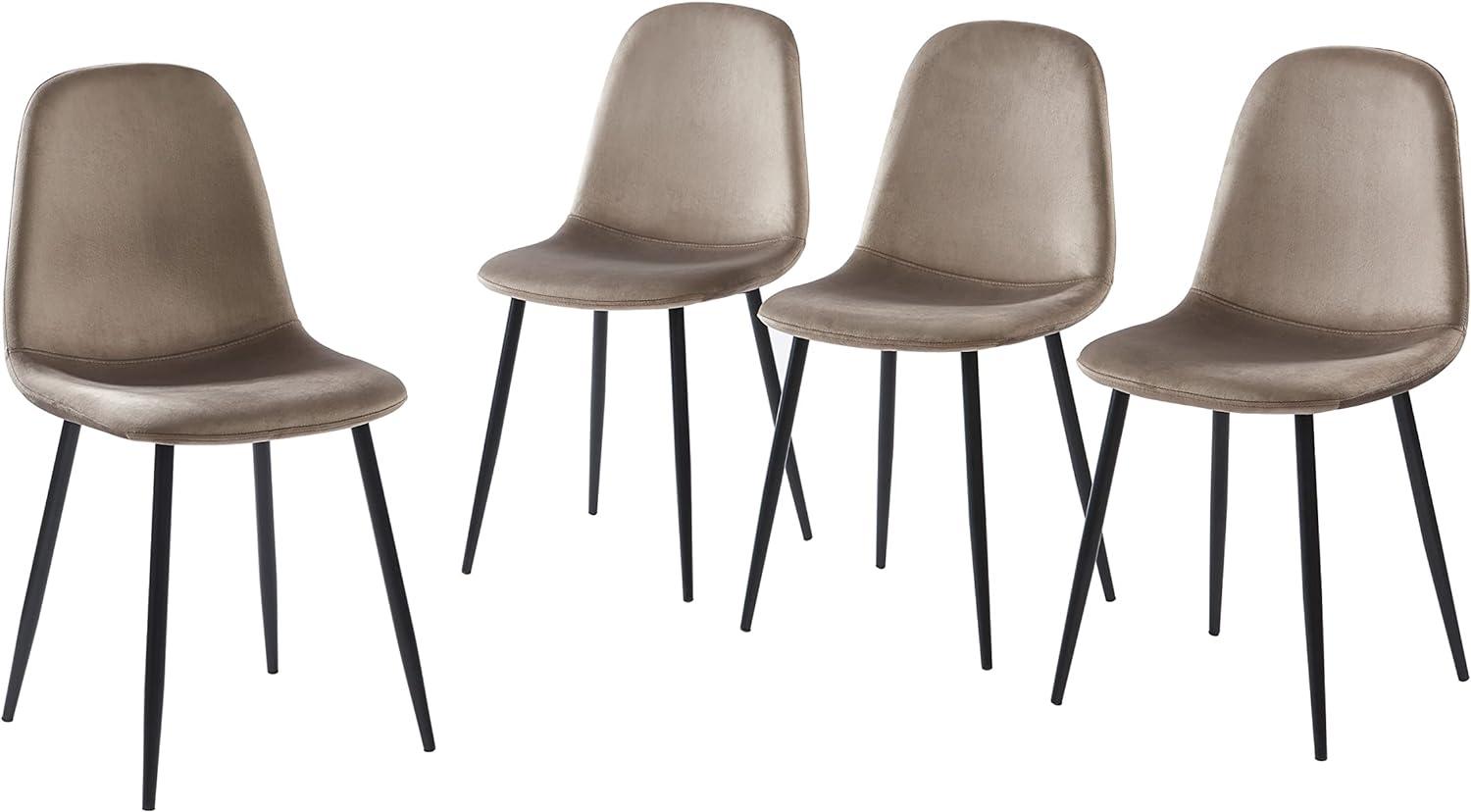 BAÏTA Lena 4 Stühle, Metall, Taupe, L44cm Bild 1