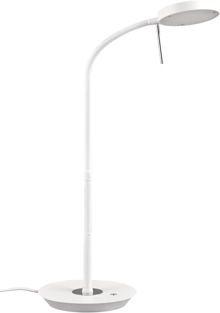 LED Schreibtischleuchte MONZA dimmbar mit Flexarm, Höhe 57cm, Weiß Bild 1