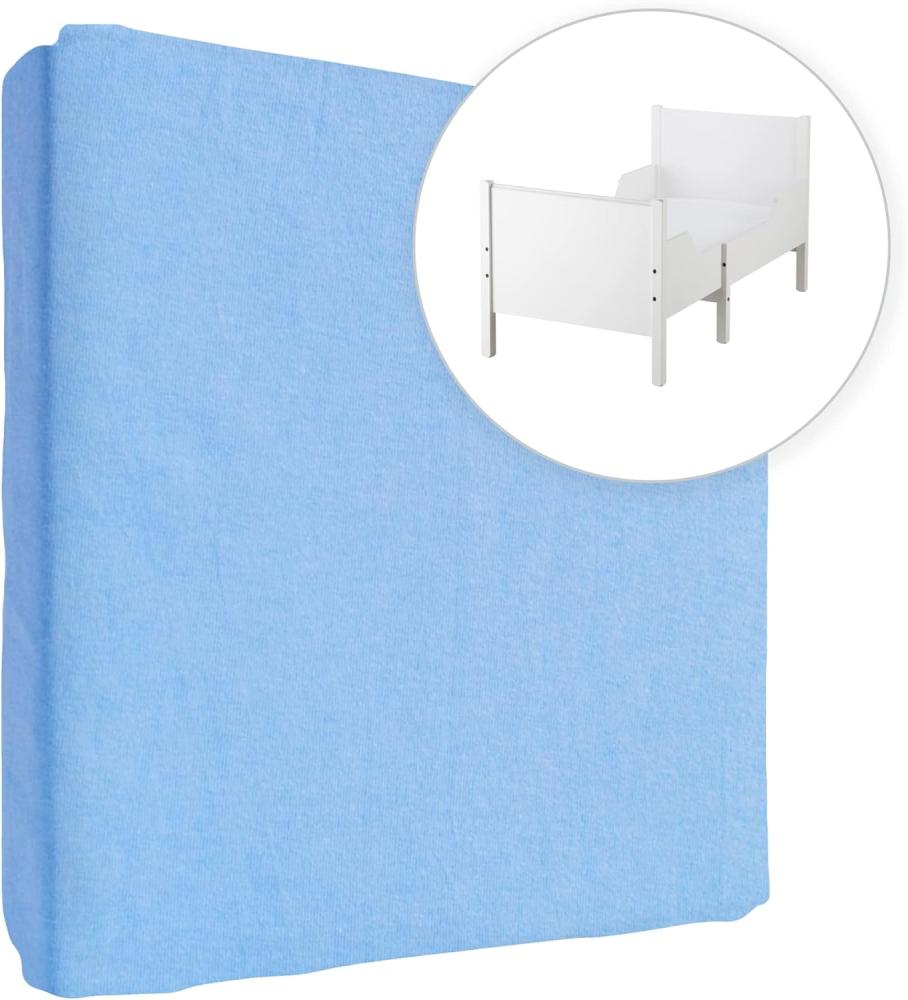 Baby Comfort Jersey 100% Baumwolle Spannbettlaken für 160x80 cm Kleinkind Junior Bett Matratze (Blau) Bild 1