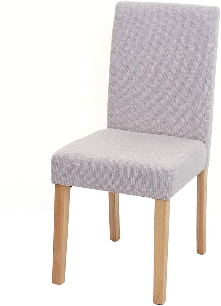 Esszimmerstuhl Littau, Küchenstuhl Stuhl, Stoff/Textil ~ creme-beige, helle Beine Bild 1