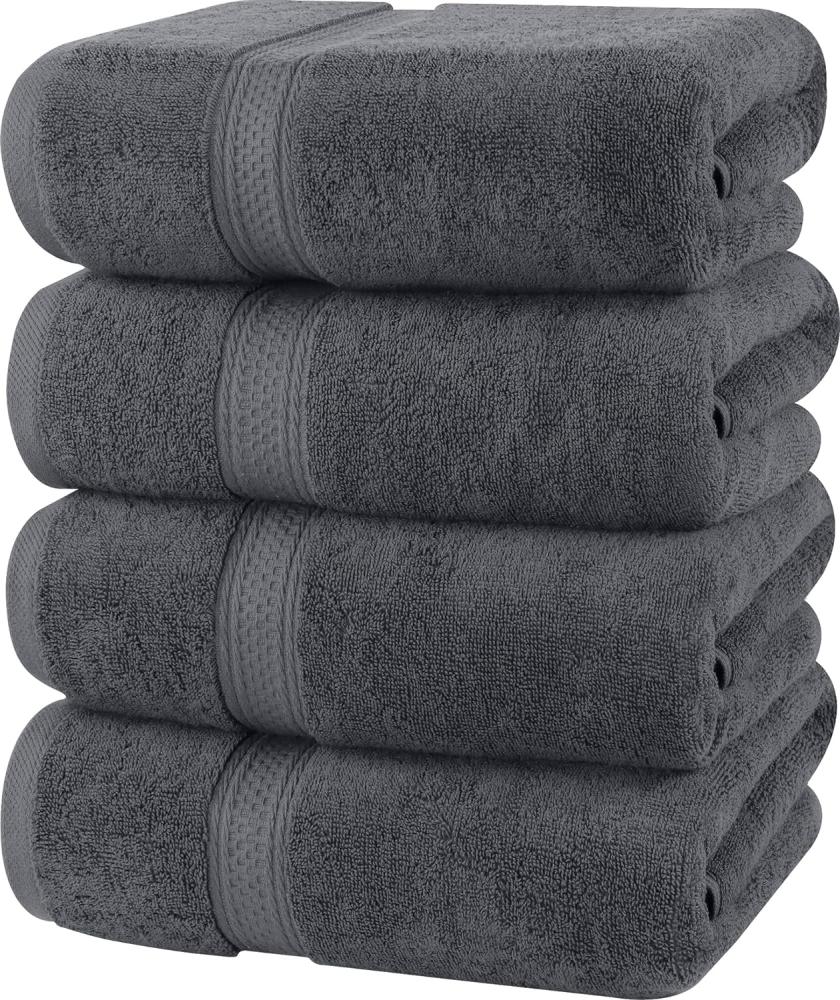 Utopia Towels - 4er-Pack Badetücher Set Premium 100% ringgesponnene Baumwolle 69 x 137 cm Handtücher, sehr saugfähig, weiches Gefühl Duschtücher (Grau) Bild 1