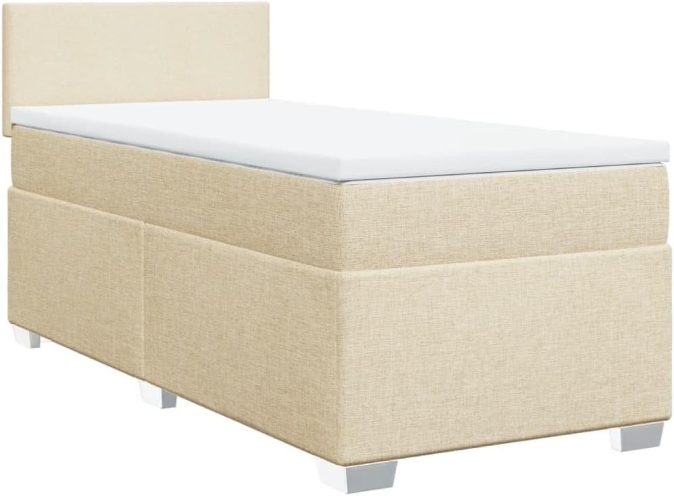 Boxspringbett mit Matratze Creme 90x200 cm Stoff 3288069 Bild 1