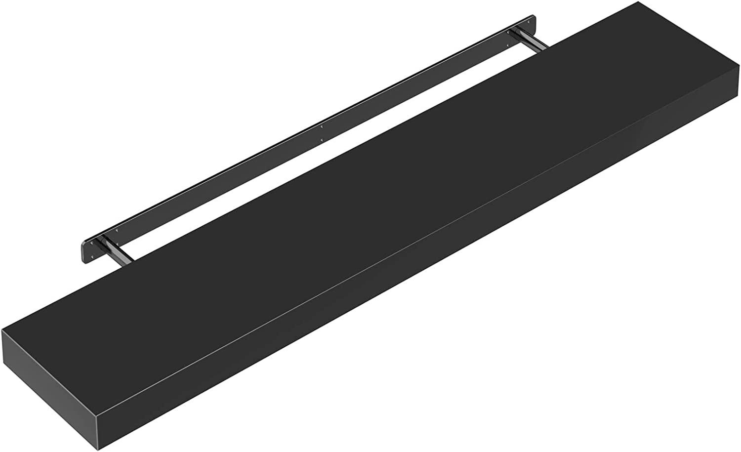 Casaria Schweberegal 110cm matt schwarz Bild 1