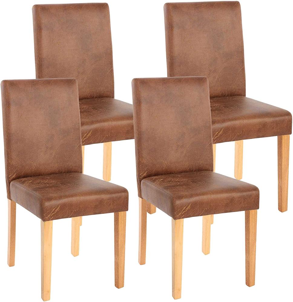 4er-Set Esszimmerstuhl Stuhl Küchenstuhl Littau ~ Textil, Wildlederimitat, helle Beine Bild 1