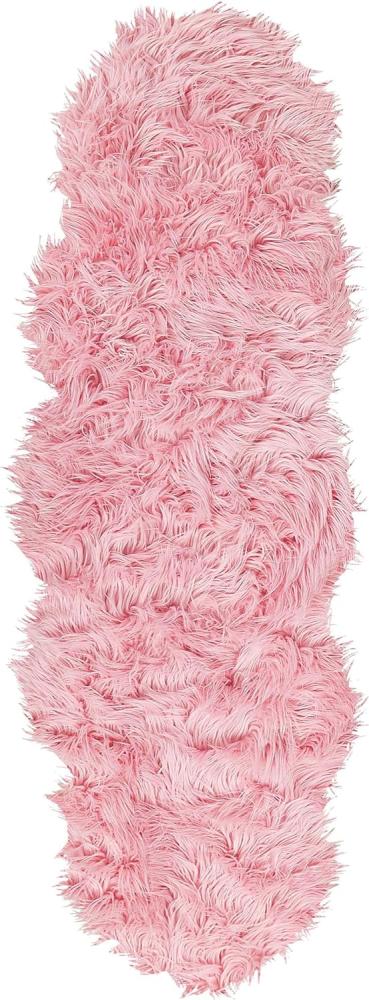 Kunstschaffell-Teppich rosa 60 x 180 cm MAMUNGARI Bild 1