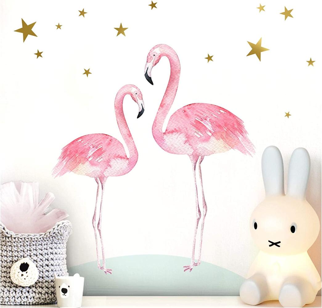 Little Deco Wandtattoo 2 Flamingos/Sterne, 50 x 32 cm Bild 1