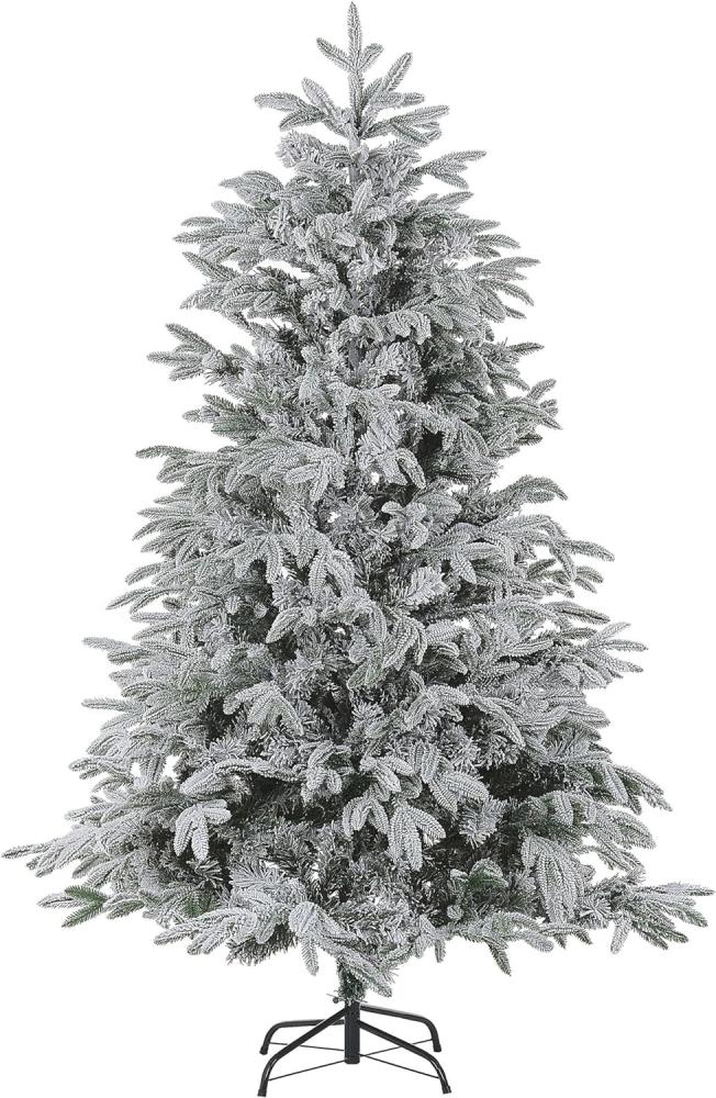 Künstlicher Weihnachtsbaum schneebedeckt 180 cm weiß BASSIE Bild 1