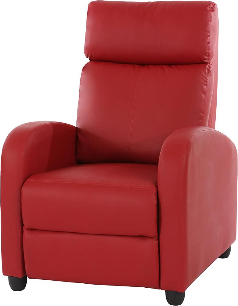 Fernsehsessel Relaxsessel Liege Sessel Denver, Kunstleder ~ rot Bild 1