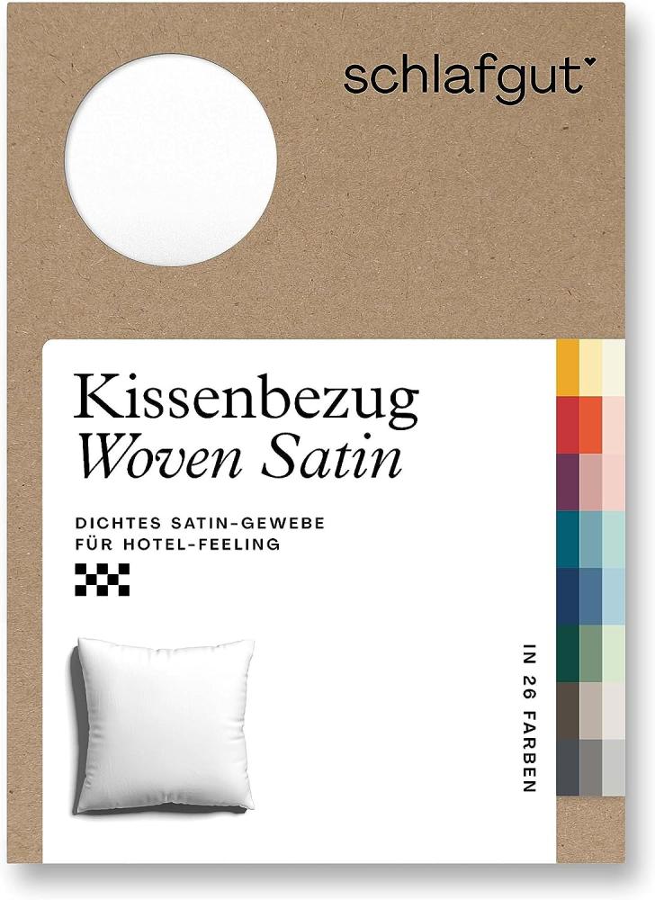 Schlafgut Woven Satin Bettwäsche | Kissenbezug einzeln 80x80 cm | full-white Bild 1