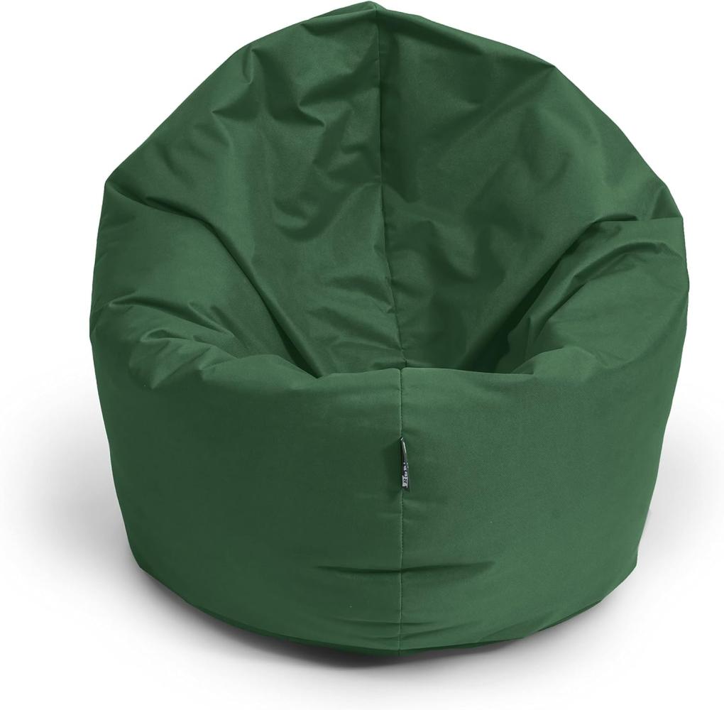 BubiBag Sitzsack für Erwachsene -Indoor Outdoor XL Sitzsäcke, Sitzkissen oder als Gaming Sitzsack, geliefert mit Füllung (125 cm Durchmesser, dunkelgrün) Bild 1