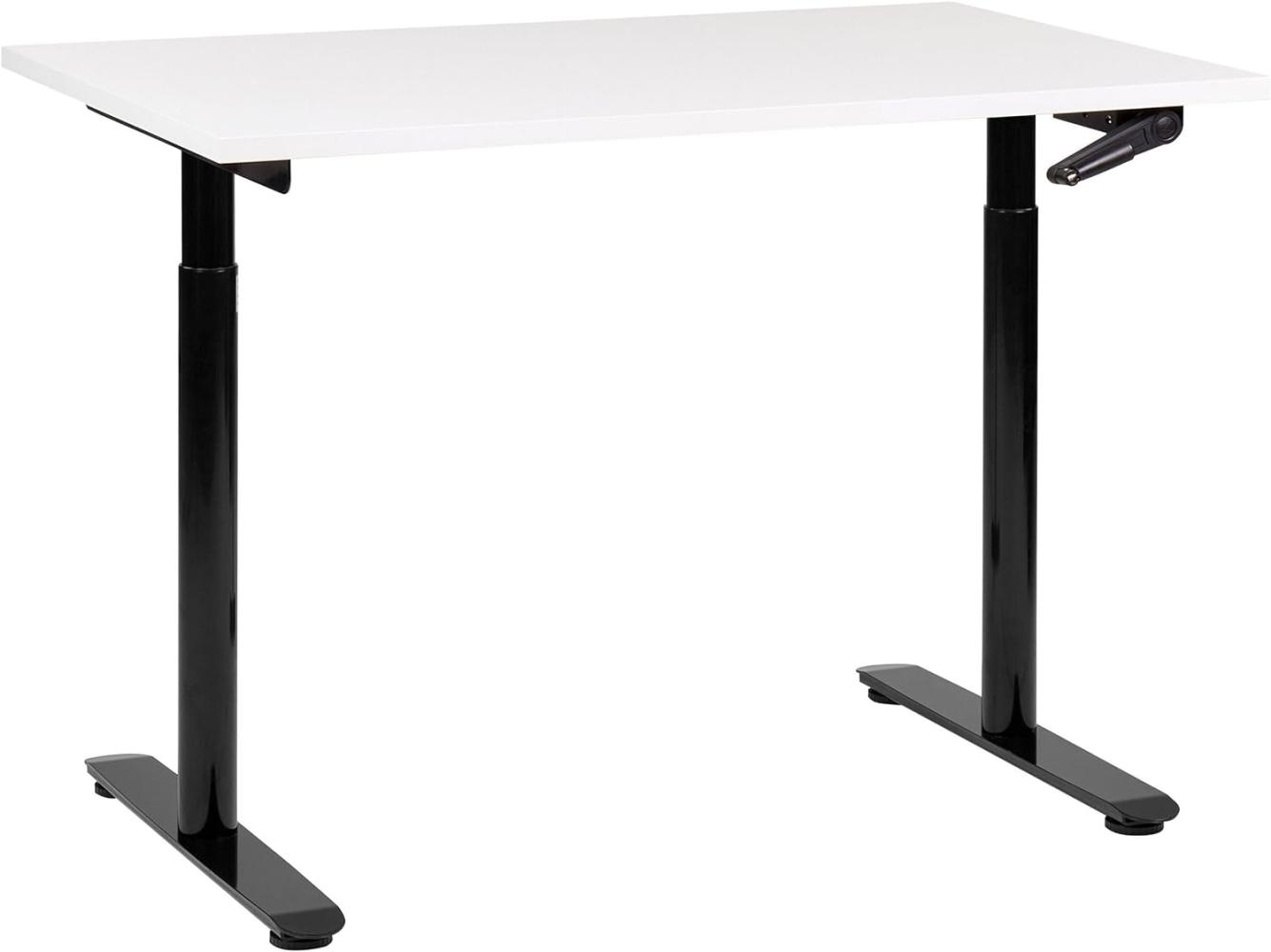 Schreibtisch weiß schwarz 120 x 72 cm manuell höhenverstellbar DESTINAS Bild 1