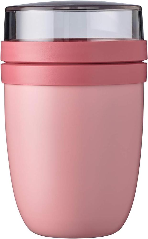 Mepal Lunchpot Ellipse Nordic pink – 500 ml praktischer Thermo-Essensbehälter, Joghurtbecher, to go Becher – Hält Speisen Lange warm oder kühl, Kunststoff, 500 + 200 ml Bild 1