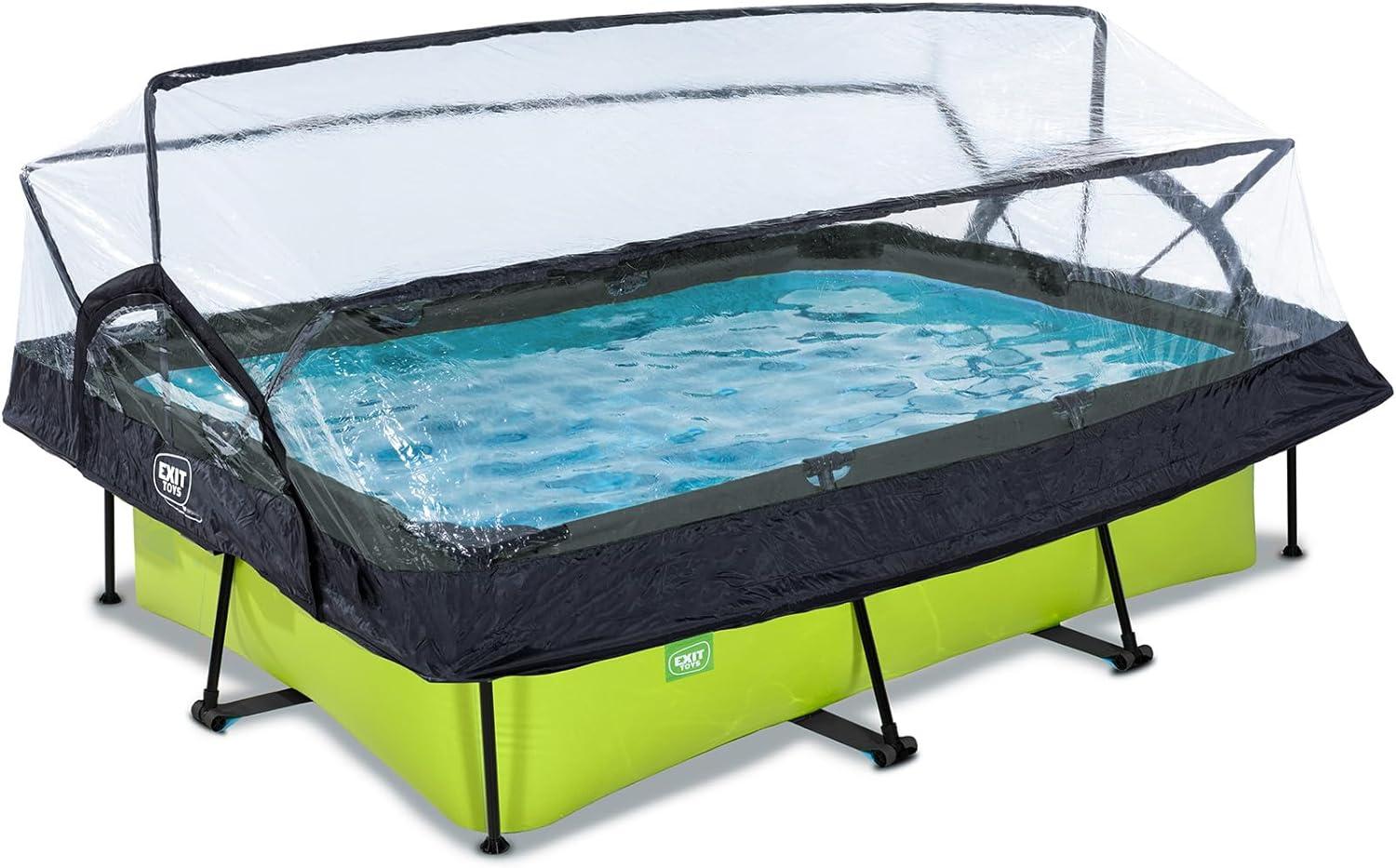 EXIT Lime Pool mit Abdeckung und Filterpumpe - grün 220x150x65cm Bild 1