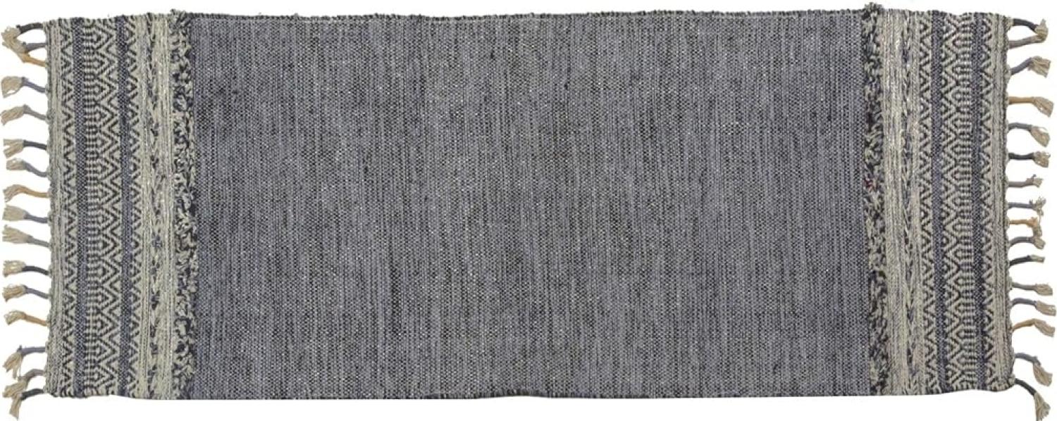 Dmora Moderner Boston-Teppich, Kelim-Stil, 100% Baumwolle, schwarz, 180x60cm Bild 1