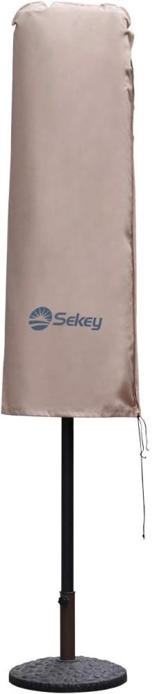 Sekey Schutzhülle für DoppelSonnenschirm, Abdeckhauben für Sonnenschirm,100% Polyester, Taupe - 270 x 460 CM Bild 1