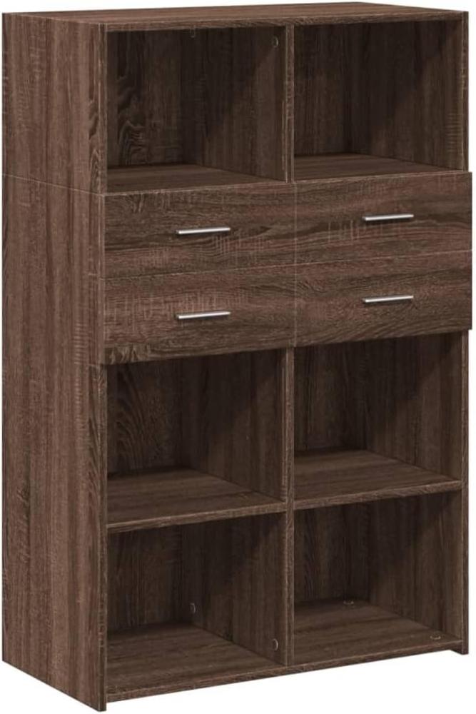 Highboard Braun Eichen-Optik 80x42,5x124 cm Holzwerkstoff Bild 1