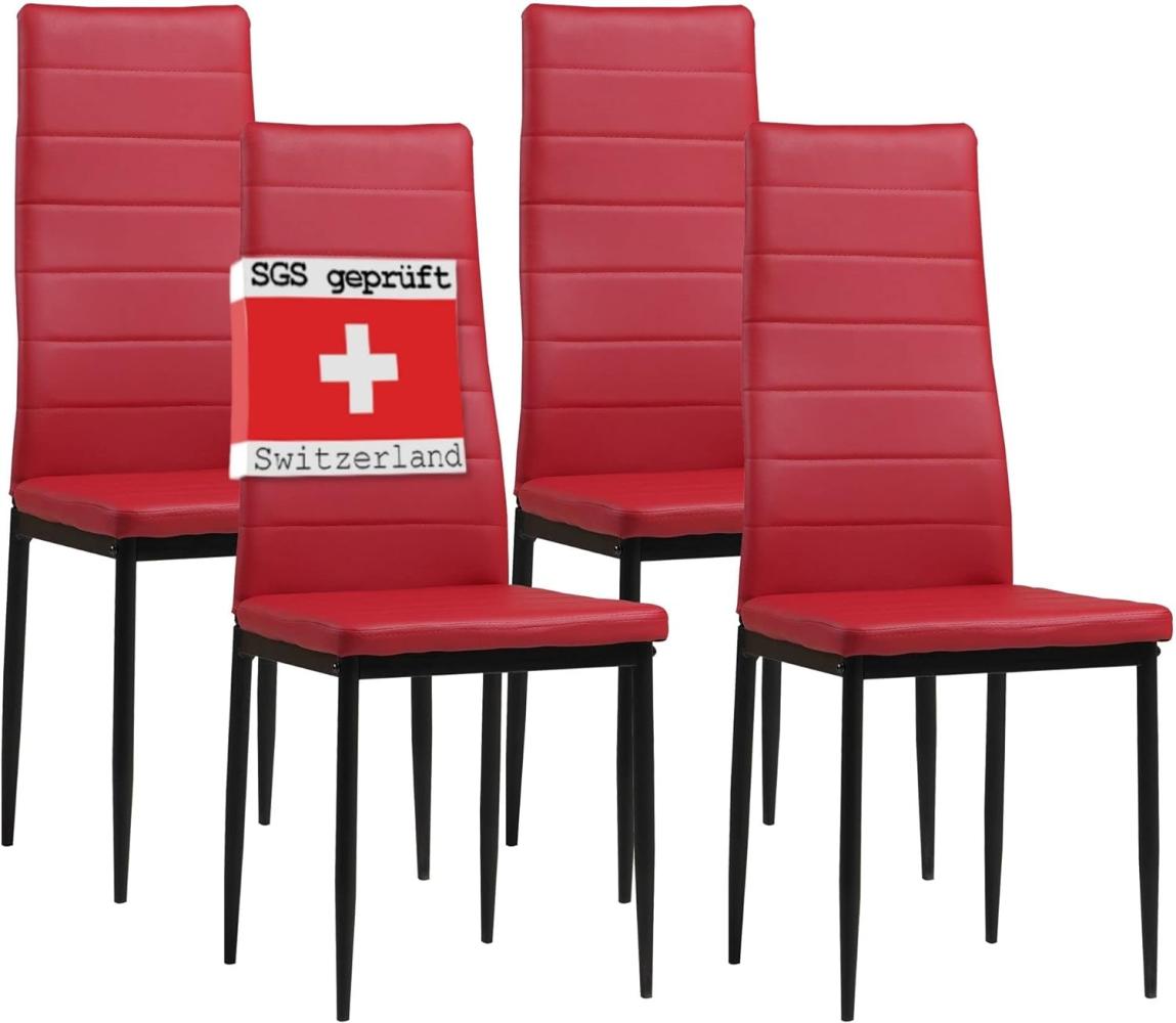 Albatros Esszimmerstühle MILANO 4-er SET, Rot Bild 1