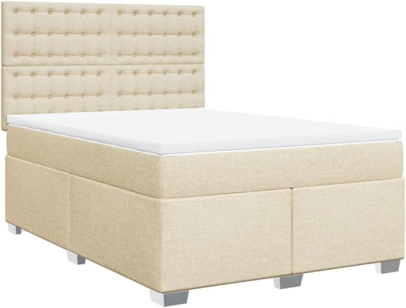 Boxspringbett mit Matratze Creme 140x190 cm Stoff 3292802 Bild 1