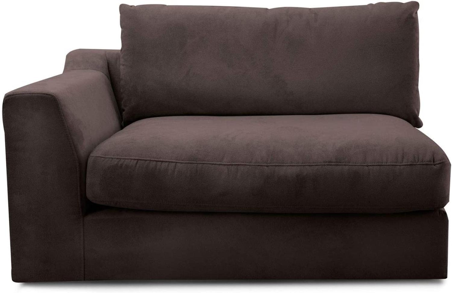 CAVADORE Sofa-Modul "Fiona"mit Armteil links / individuell kombinierbar als Ecksofa, Big Sofa oder Wohnlandschaft / 138 x 90 x 112 / Webstoff dunkelbraun Bild 1