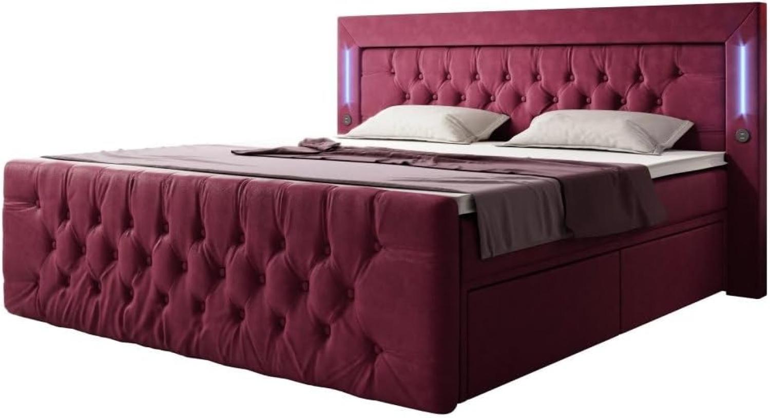 Boxspringbett Charme 160x200 H3 Rot Bild 1