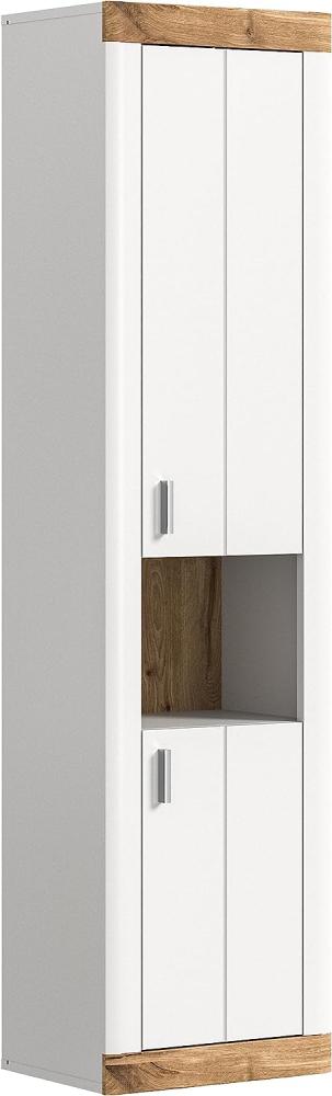 Großer Hängeschrank Laredo - Weiß Matt / Nox Oak Bild 1