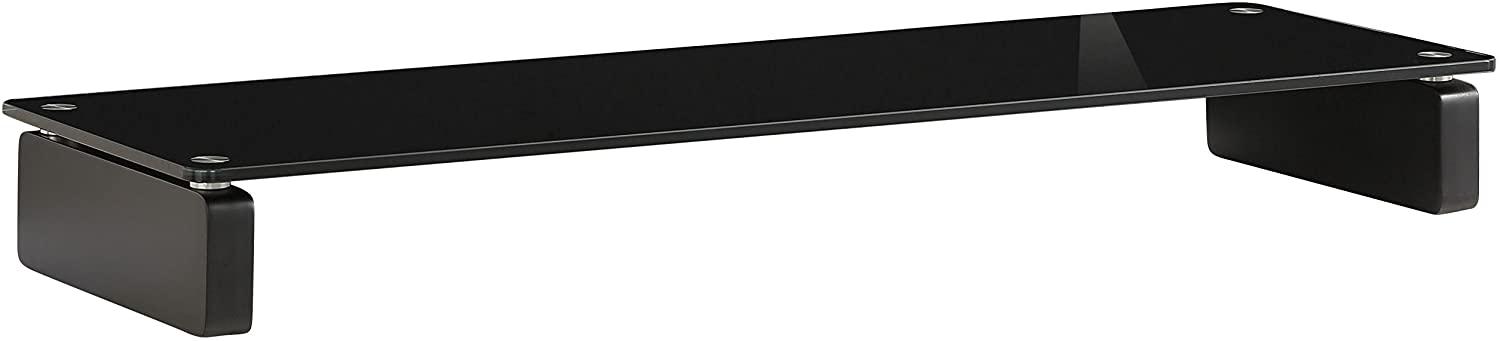 TV-Board "1612" aus MDF / ESG-Sicherheitsglas in Schwarzglas. Abmessungen (B/H/T) 110x12x35 cm Bild 1