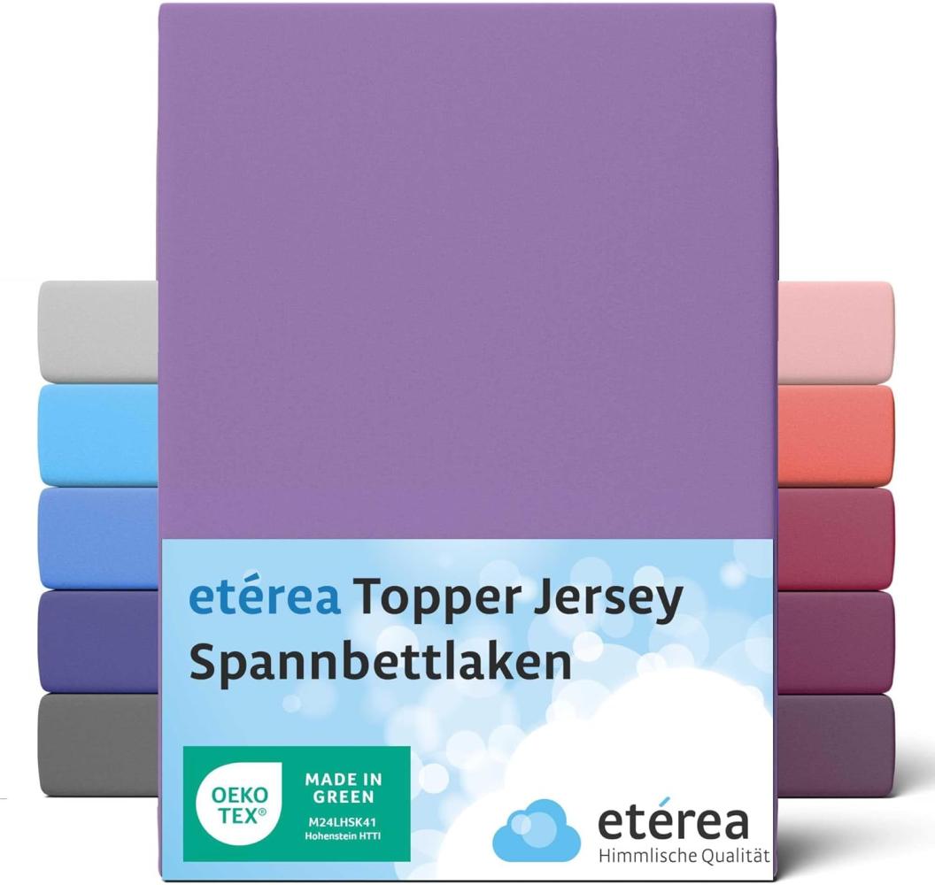 etérea Jersey Topper Spannbettlaken Spannbetttuch Violett 180x200 - 200x200 cm Bild 1