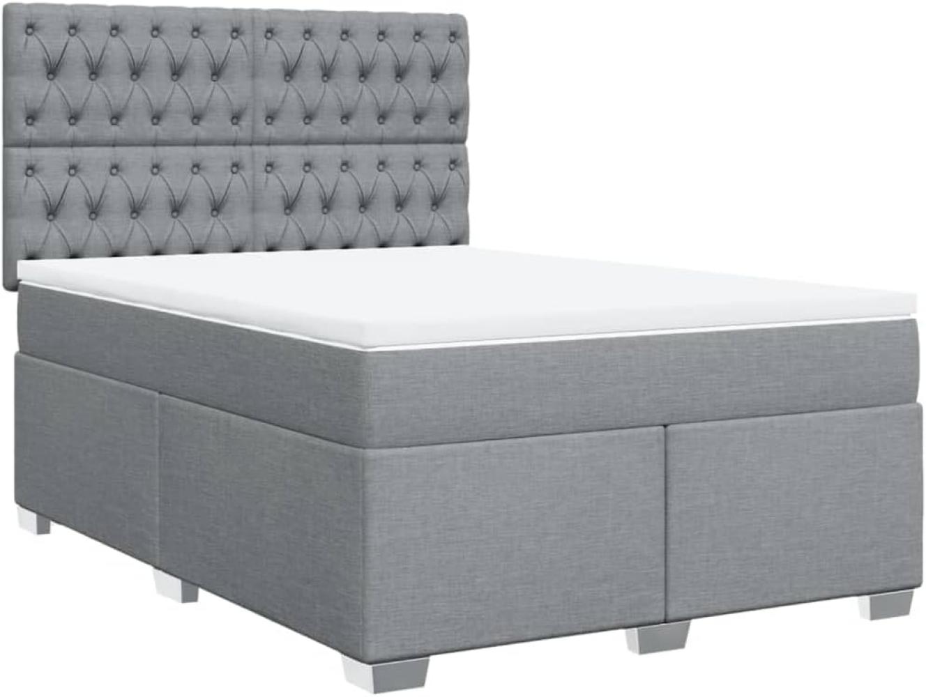 Boxspringbett mit Matratze Hellgrau 140x200 cm Stoff 3292818 Bild 1